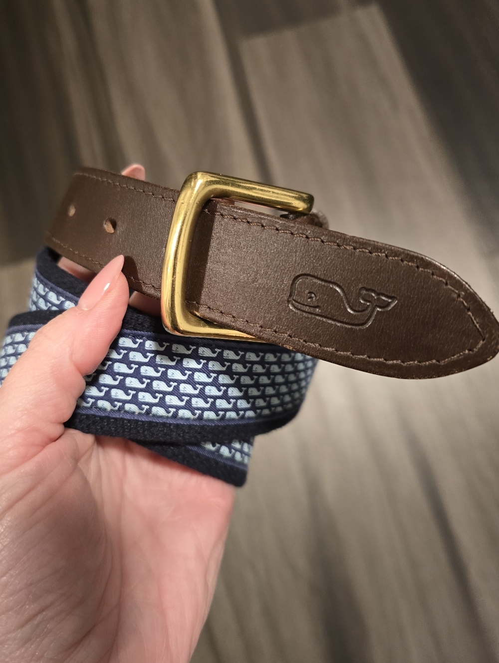 NWOT VINEYARD VINES Vineyard Whale Canvas Club Belt, Navy, Size 36 - Picture 3 of 4